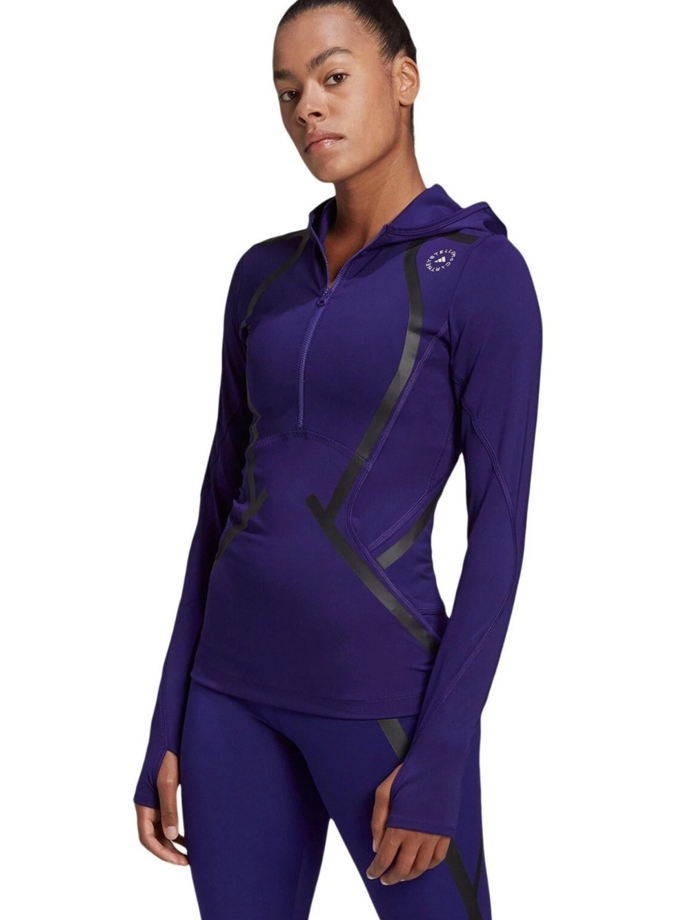 Adidas by Stella McCartney TruePace Purple Hooded Running Top Size S